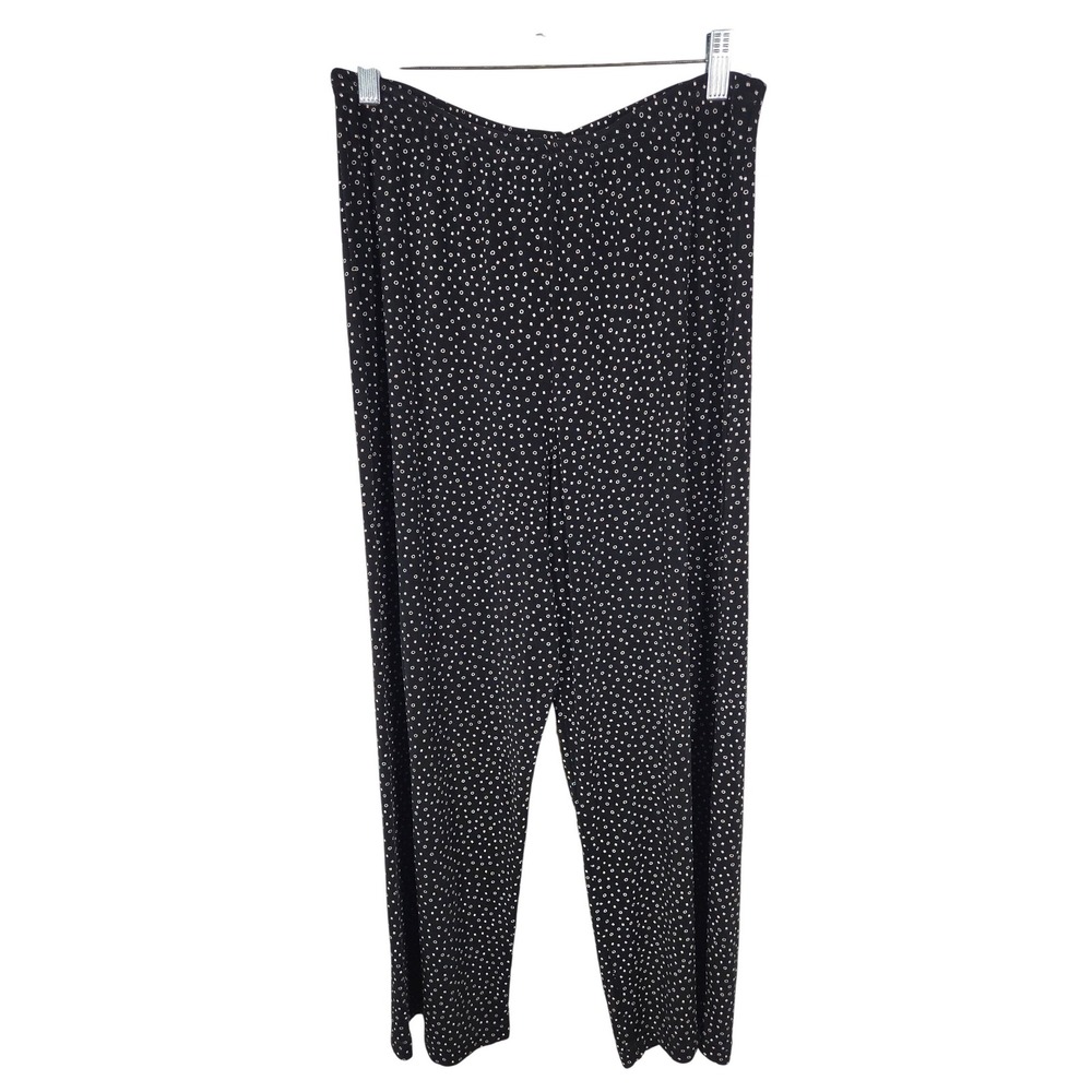 Coldwater Creek Black Dot Patterned Stretch Pull‎ On Pants Size Medium